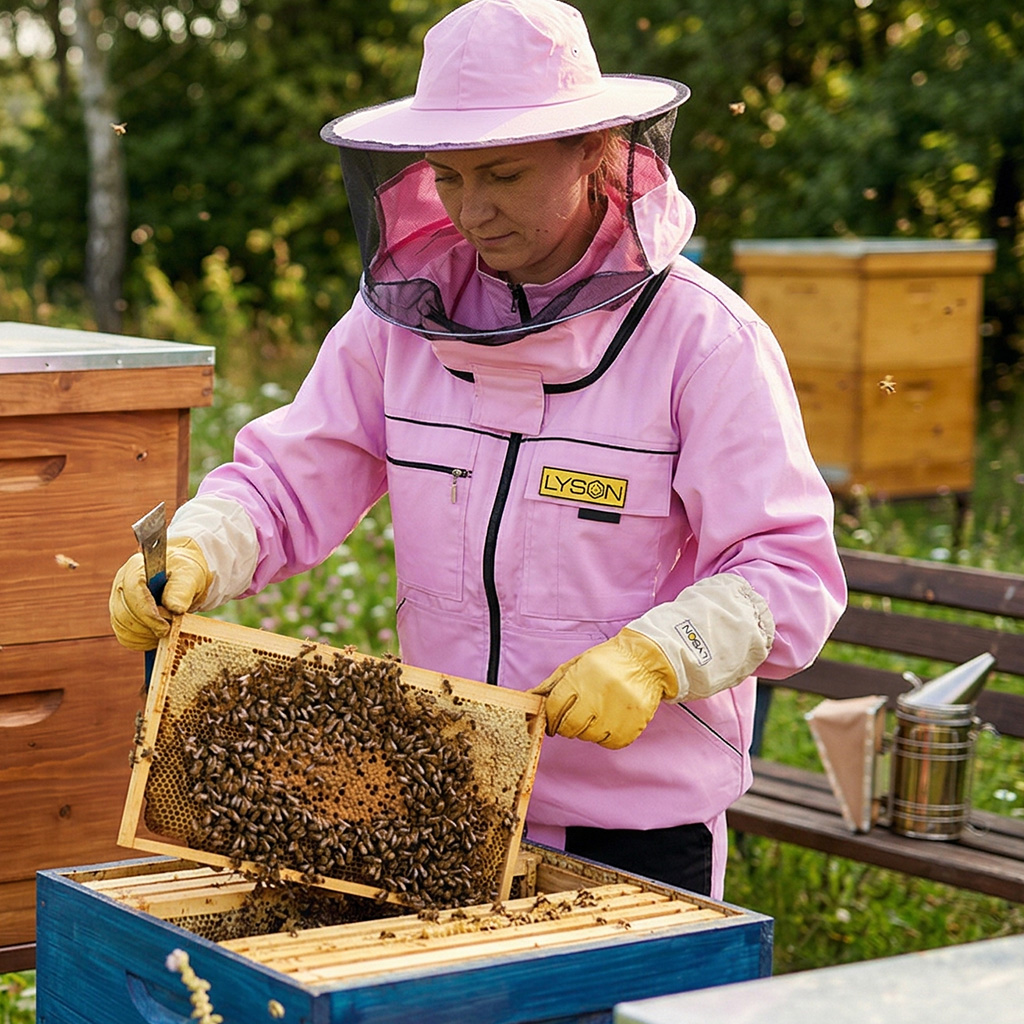 Včelařská bunda s kloboukem - fialová - Lysoň, vel.: S-XXL