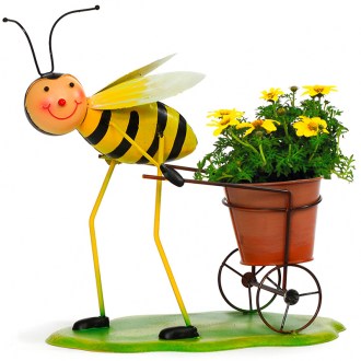 Dekorativní květináč s vozíkem