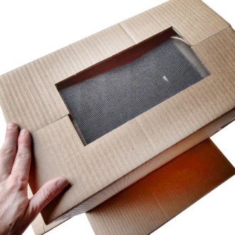 Krabice na přepravu oddělků 39x - rozložená + jemná síťka