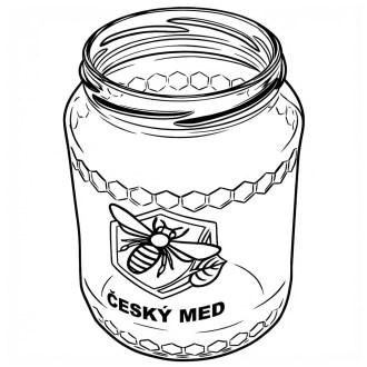 Sklenice Med 770 ml/1kg medu - 8,6 Kč/ks - celá paleta